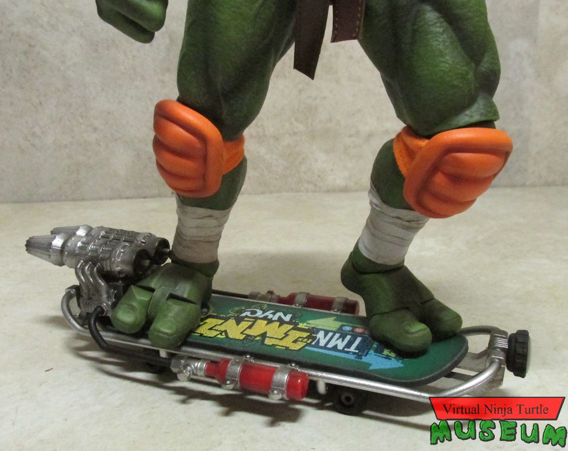 Michelangelo on skateboard close up