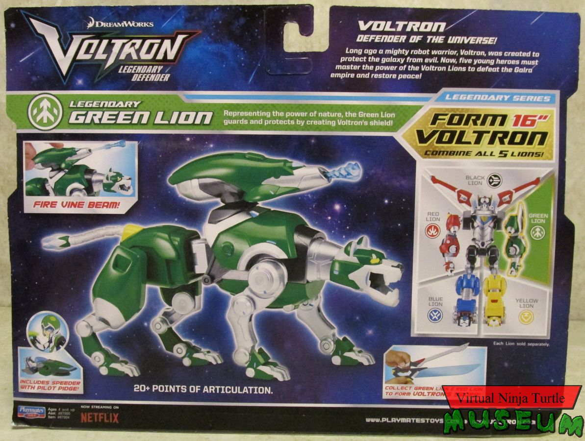 Modern green lion MIB rear