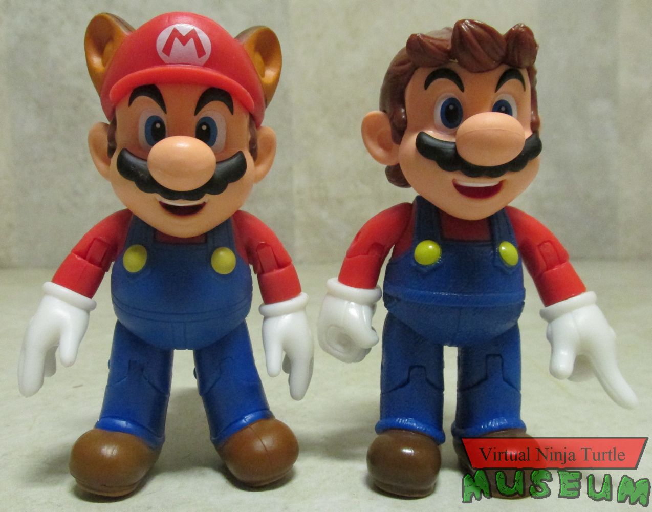 Raccoon Mario and Mario with Cappy